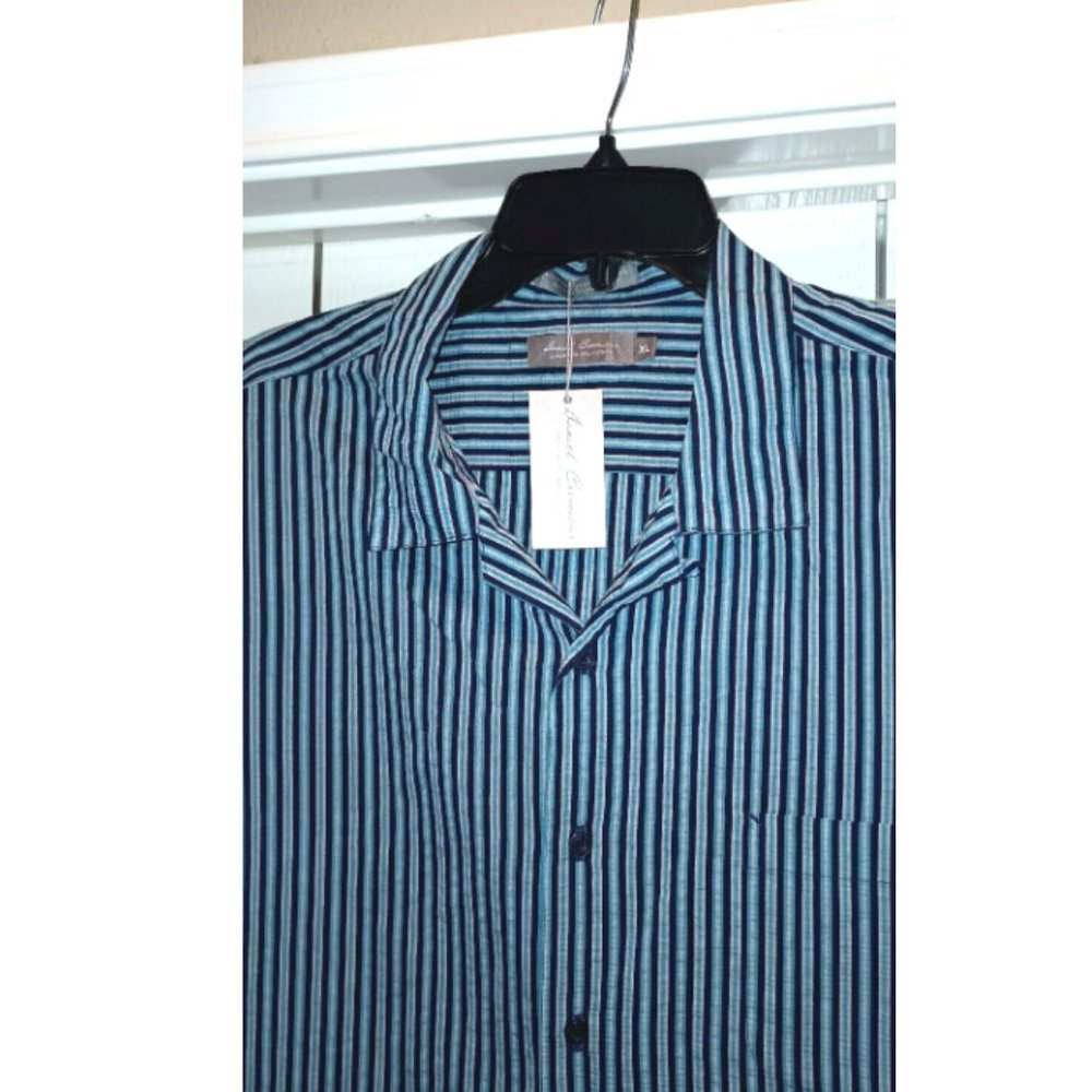 Daniel Cremieux Shirt Stripe Cotton & Tencel Seersucker Men's Size XL